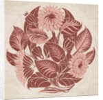 Dish design with flowers and foliage by William de Morgan
