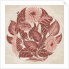 Dish design with flowers and foliage by William de Morgan