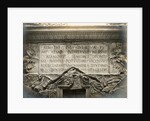 Photograph showing a cast of the inscription on the base of Trajan's Column, in the Victoria and Albert Museum by Anonymous