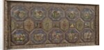 Rectangular panel of fifty-seven tiles, workshop of Ali Muhammad Isfahani by Ali Muhammad Isfahani