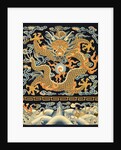 Tapestry with a five-clawed dragon pursuing a pearl amid clouds by Unknown