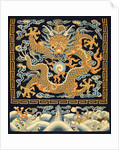 Tapestry with a five-clawed dragon pursuing a pearl amid clouds by Unknown