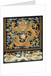 Tapestry with a five-clawed dragon pursuing a pearl amid clouds by Unknown