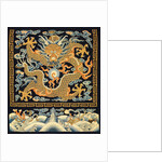 Tapestry with a five-clawed dragon pursuing a pearl amid clouds by Unknown