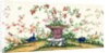 Pair of blue birds pecking around a vase in the centre with birds perching on rock by Unknown