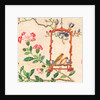 Wallpaper with pair of birds on red bird perch by unknown
