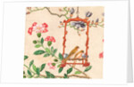 Wallpaper with pair of birds on red bird perch by unknown