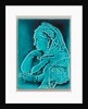Blue glazed portrait tile of Queen Victoria. by Anonymous