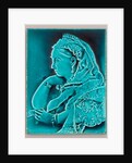 Blue glazed portrait tile of Queen Victoria. by Anonymous