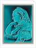 Blue glazed portrait tile of Queen Victoria. by Anonymous