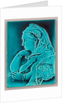 Blue glazed portrait tile of Queen Victoria. by Anonymous