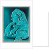Blue glazed portrait tile of Queen Victoria. by Anonymous