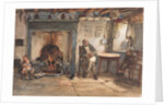 Interior of a cottage by Charles West Cope