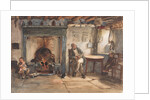 Interior of a cottage by Charles West Cope