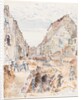 Rue d'Allent, St Omer: Celebrations and Sewer Mending by Thomas Hennell