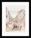 Rue d'Allent, St Omer: Celebrations and Sewer Mending by Thomas Hennell
