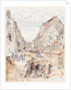 Rue d'Allent, St Omer: Celebrations and Sewer Mending by Thomas Hennell