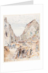 Rue d'Allent, St Omer: Celebrations and Sewer Mending by Thomas Hennell