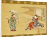 Fan seller and courtesan by Tsunemasa Kawamata