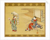 Fan seller and courtesan by Tsunemasa Kawamata