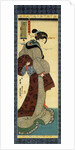 Woman adjusting her obi by Utagawa Kunisada I